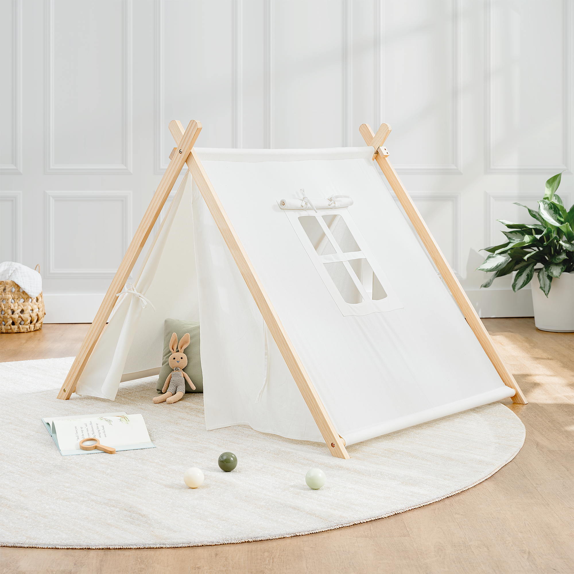 Kids Indoor Play Tent in Natural Wood – Comfy Cubs