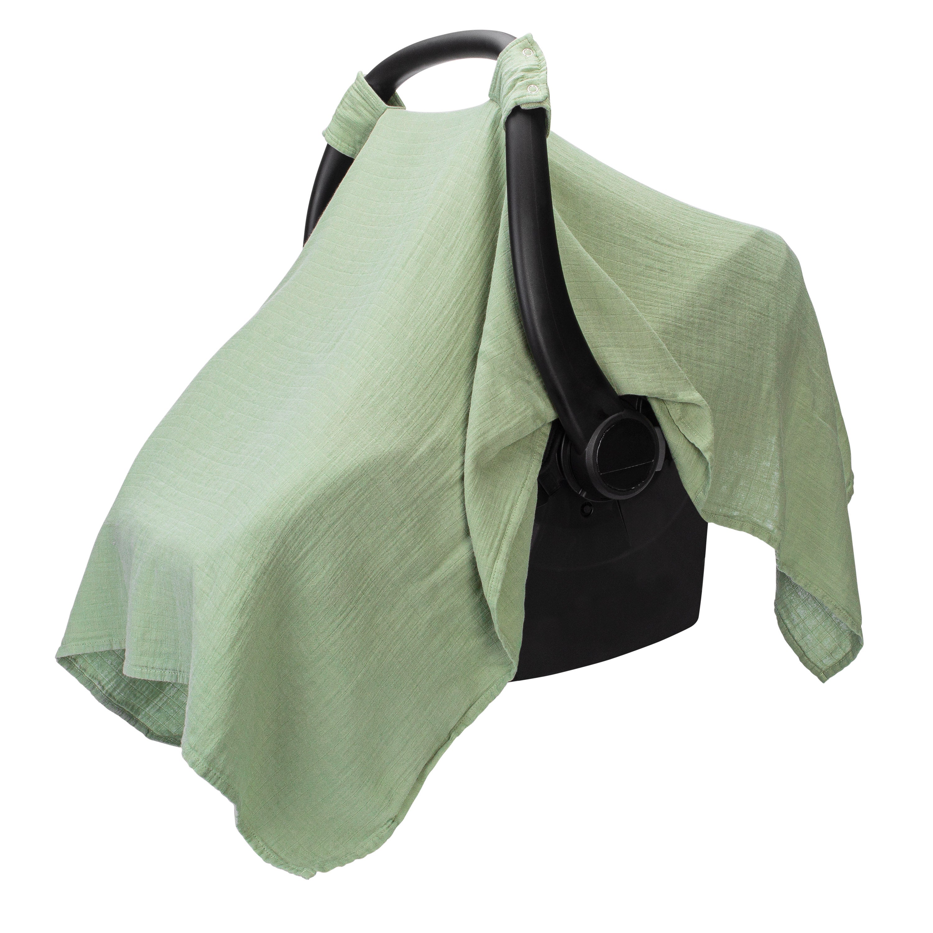 thumbnail image 2 of Hooyax Muslin Car Seat Cover For Babies - Breathable Sunshade With Mesh Window For Strollers & Car Seats 2 of 6