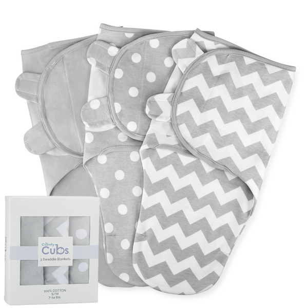 Baby Swaddle Blankets 3 Pack - Grey – Comfy Cubs