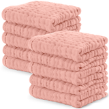 Muslin Washcloths in Bold Blush