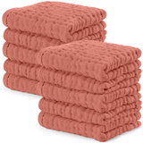 Muslin Washcloths in Dusty Rose