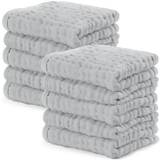 Muslin Washcloths in Heather Blue