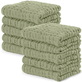Muslin Washcloths in Sage