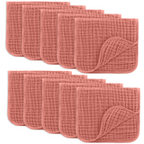 Muslin Burp Cloths in Dusty Rose