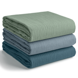 Muslin Swaddle Blankets, 42” x 42” (Neptune, Pacific Blue, Fern, Pack of 3)