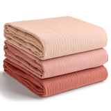 Muslin Swaddle Blankets, 42” x 42” (Blush, Bold Blush, Dusty Rose, Pack of 3)