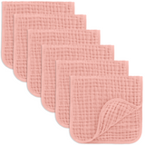 Muslin Burp Cloths in Bold Blush