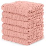 Muslin Washcloths in Bold Blush