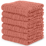Muslin Washcloths in Dusty Rose