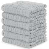 Muslin Washcloths in Heather Blue