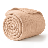 Muslin Large Throw Blanket in Cream