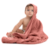 Baby Hooded Towels in Dusty Rose