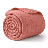Muslin Large Throw Blanket in Dusty Rose