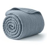 Muslin Large Throw Blanket in Pacific Blue