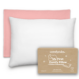 Toddler Pillows with Soft Cotton Pillow Case by Comfy Cubs - Blush