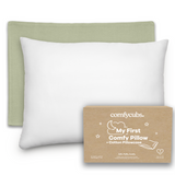 Toddler Pillows with Soft Cotton Pillow Case by Comfy Cubs - Sage