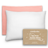 Toddler Pillows with Soft Muslin Pillow Case by Comfy Cubs - Blush