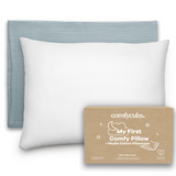 Toddler Pillows with Soft Muslin Pillow Case by Comfy Cubs - Pacific Blue