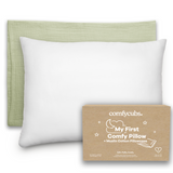 Toddler Pillows with Soft Muslin Pillow Case by Comfy Cubs - Sage