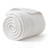 Muslin Large Throw Blanket in White