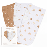 Couvertures d'emmaillotage faciles par Comfy Cubs - Rainbow Bohemian, lot de 3