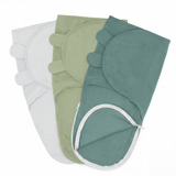 Easy Swaddle Blankets with Zipper in Stone, Sage, Azul