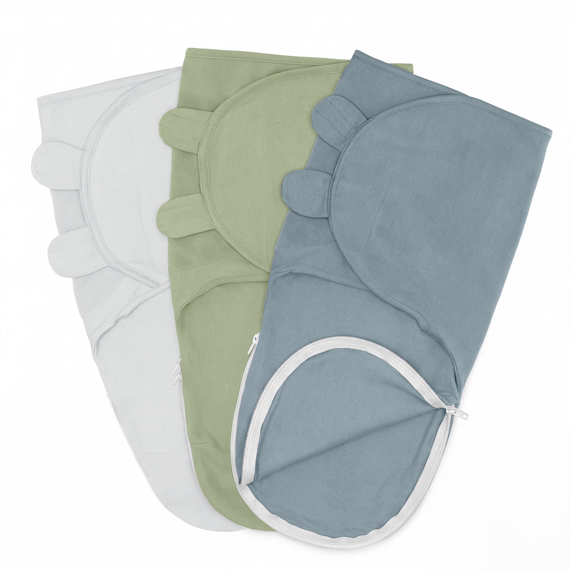 クラフト・布製品 SWADDLE Easy Swaddle Blankets with Zipper in Stone, Pacific Blue, Sage