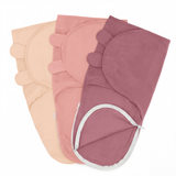 Easy Swaddle Blankets with Zipper in Light Blush, Blush, Mauve