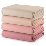 Couvertures d'emmaillotage en mousseline, lot de 4 par Comfy Cubs - Sable, Blush, Bold Blush, Mauve 