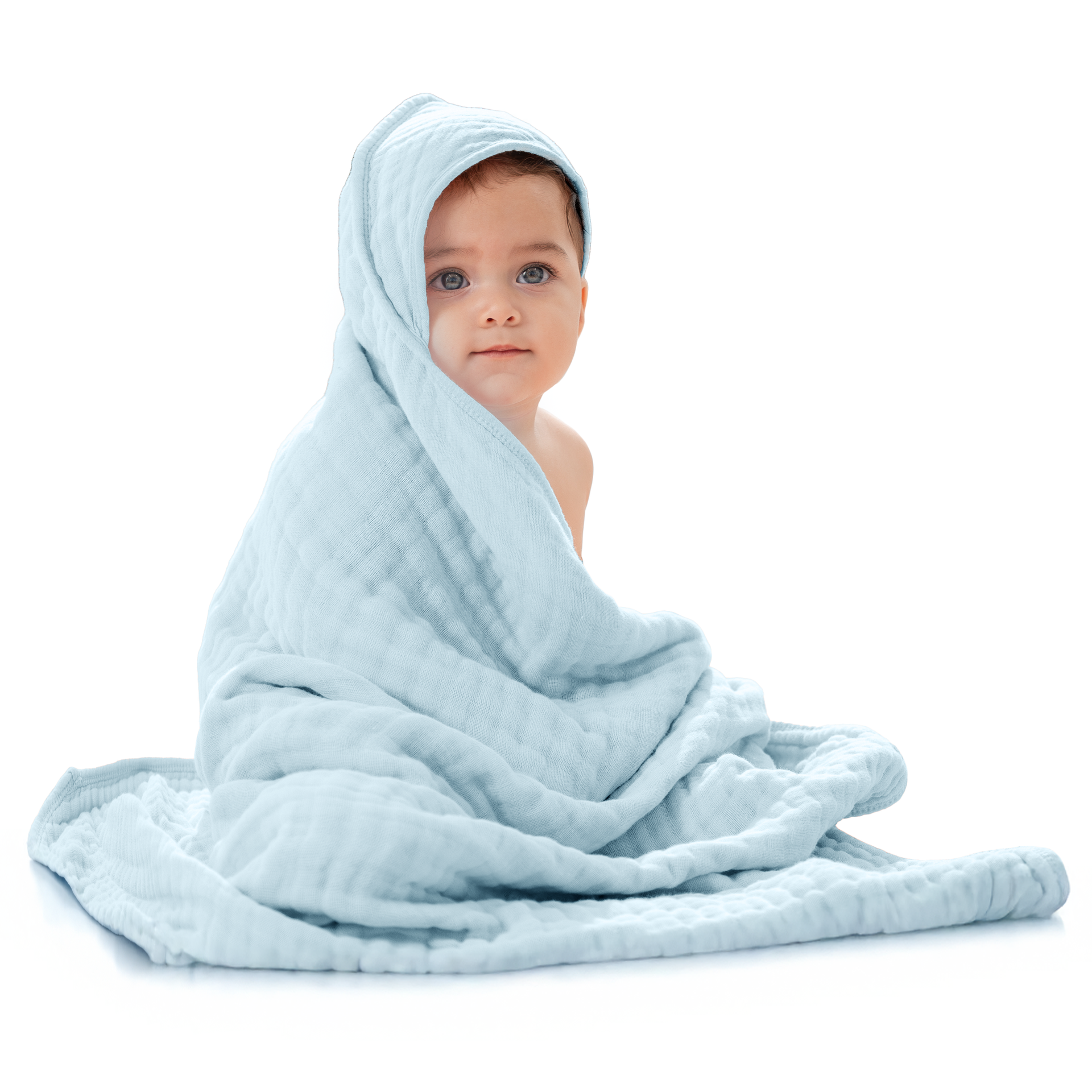Baby Hooded Towels in Sky Blue