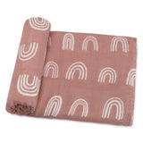 Couverture d'emmaillotage en mousseline, 1 paquet par Comfy Cubs - Mauve Rainbow 