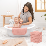 Muslin Washcloths in Bold Blush