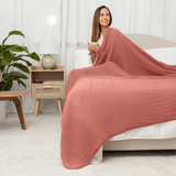 Adult Muslin Blanket in Dusty Rose