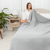 Adult Muslin Blanket in Heather Blue