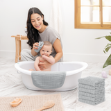 Muslin Washcloths in Heather Blue