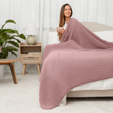 Couverture en mousseline pour adulte de Comfy Cubs en mauve