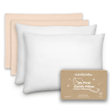 Toddler Pillows with Soft Cotton Pillow Case by Comfy Cubs - Cream