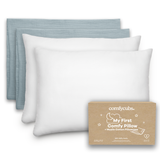 Toddler Pillows with Soft Muslin Pillow Case by Comfy Cubs - Pacific Blue