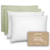 Toddler Pillows with Soft Muslin Pillow Case by Comfy Cubs - Sage