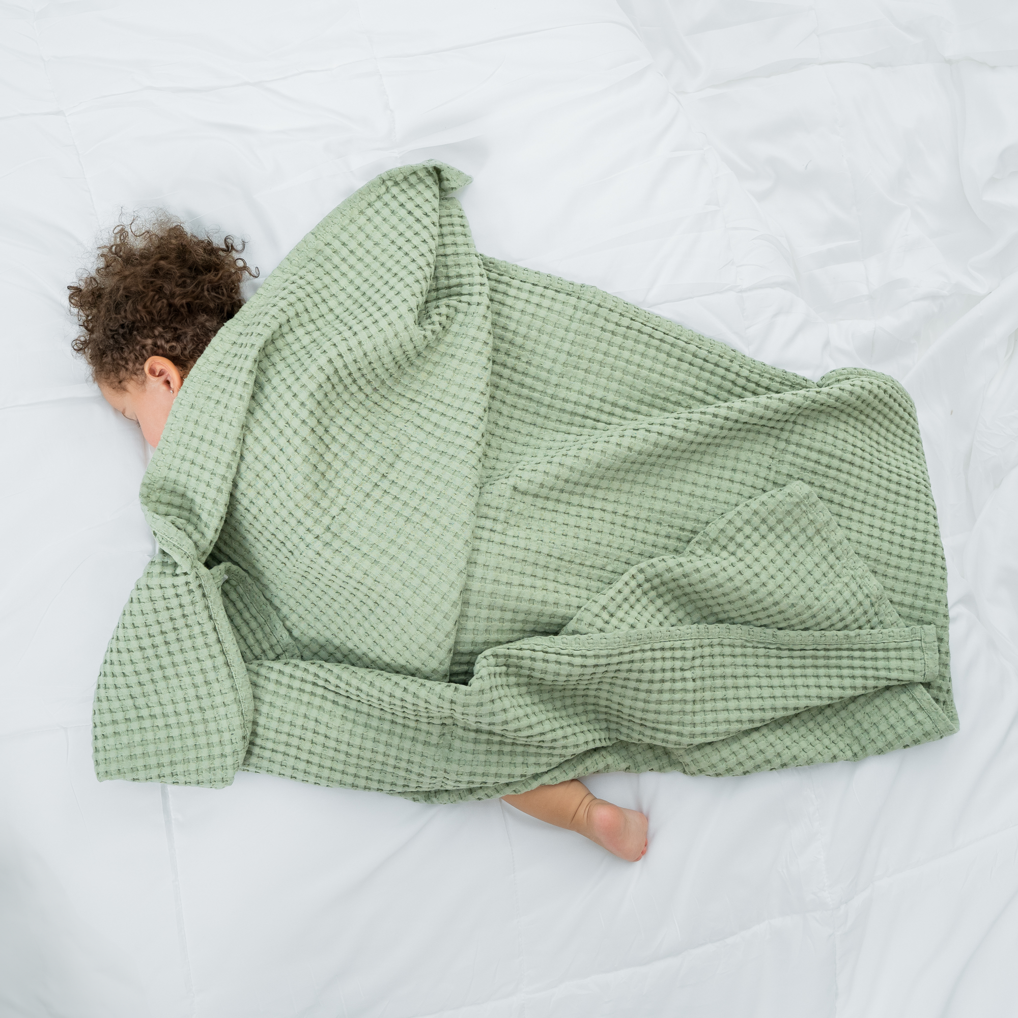Couvertures gaufrées pour bébé par Comfy Cubs en sauge
