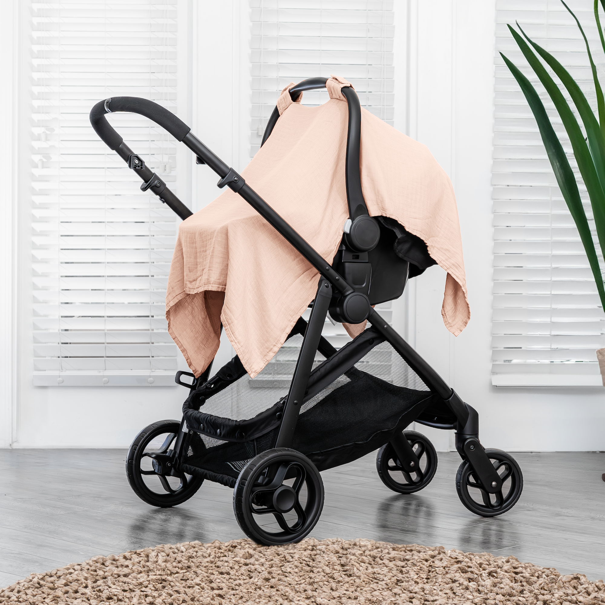 Baby Car Seat Cover in Blush