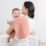 Muslin Burp Cloths in Bold Blush