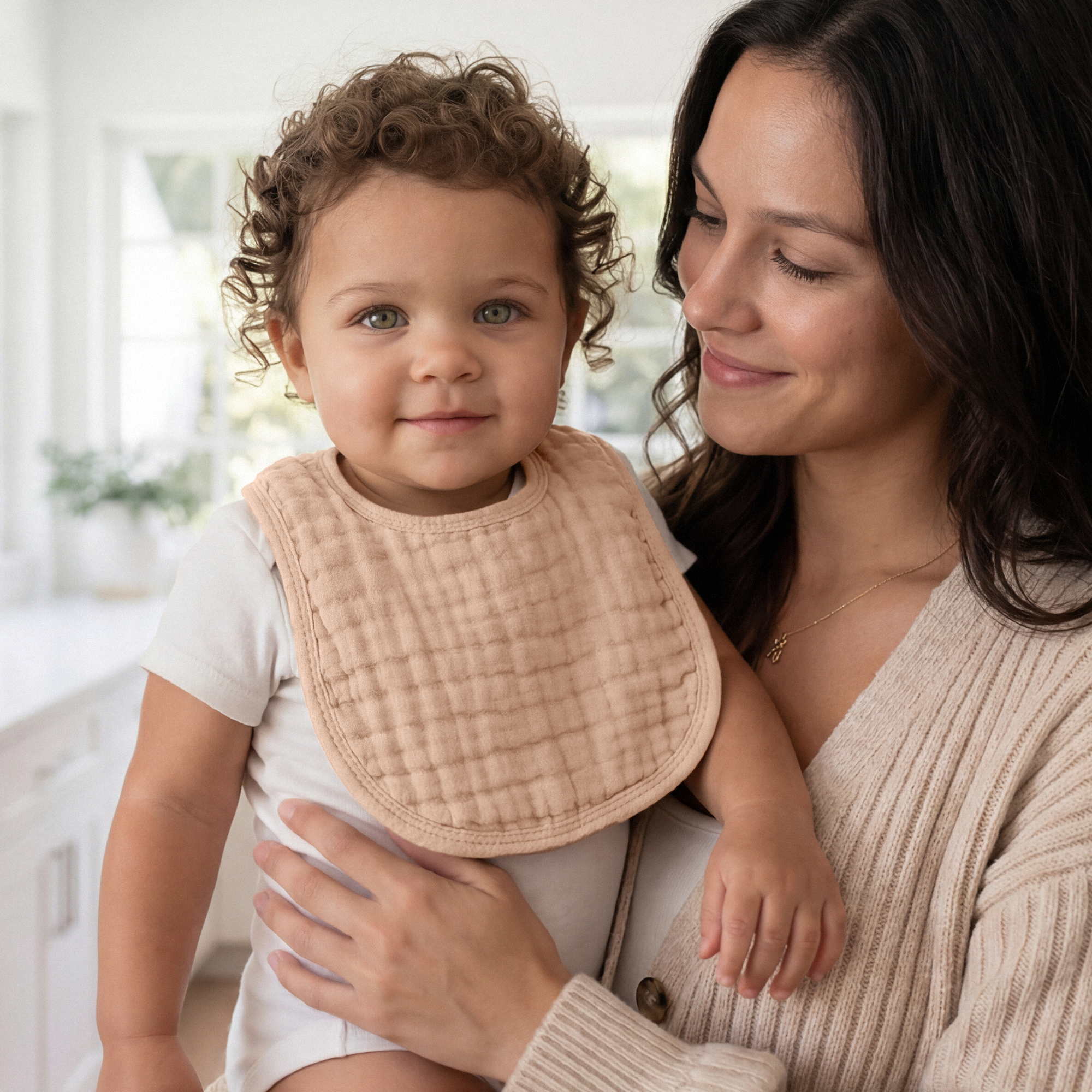 Muslin Bibs in Blush