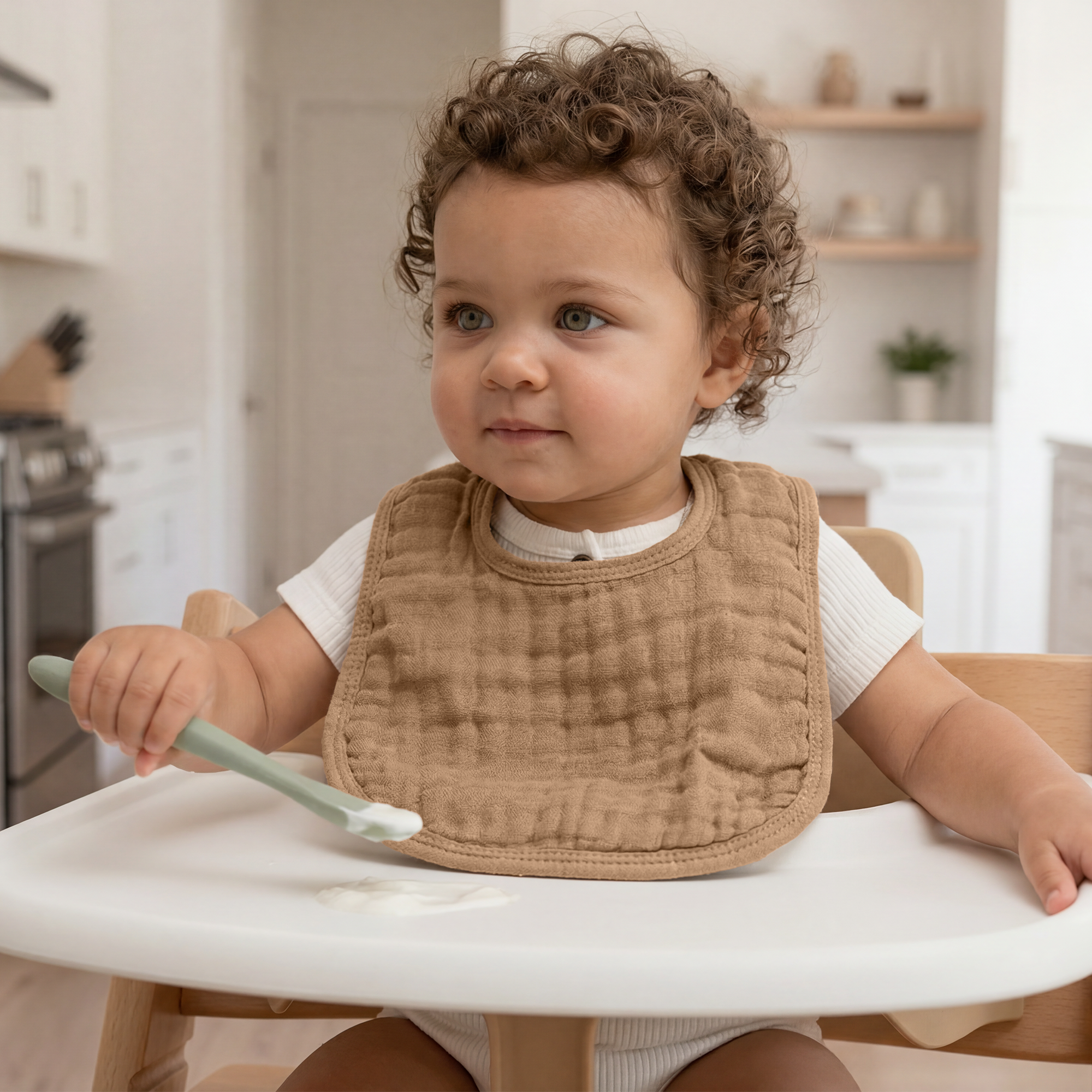 Muslin Bibs in Cedar
