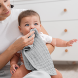 Muslin Burp Cloths in Heather Blue