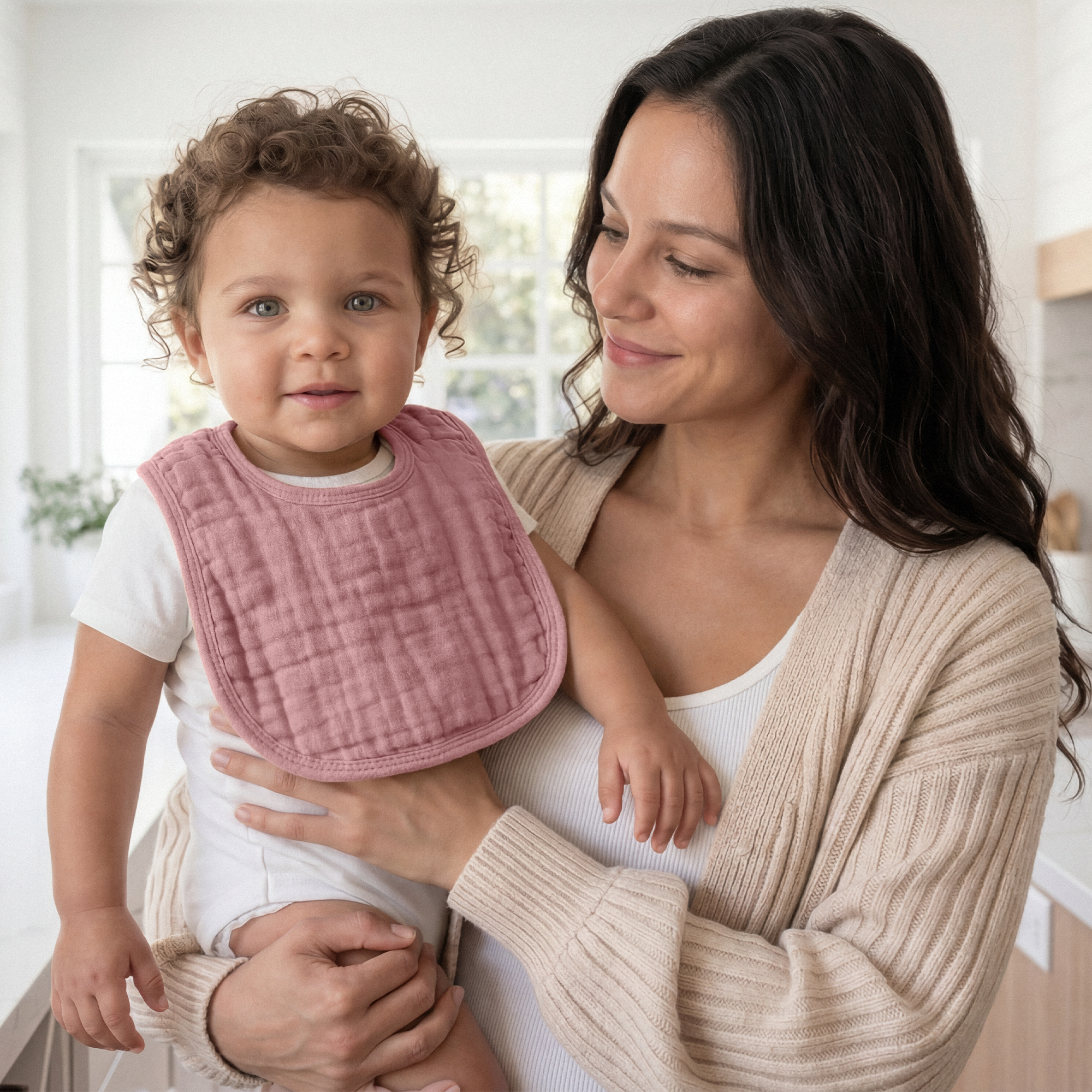 Bavoirs en mousseline de Comfy Cubs - Mauve 