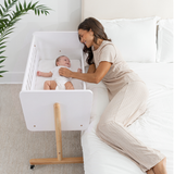 Wooden Bedside Bassinet Sleeper in White