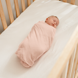 Muslin Swaddle Blankets, 42” x 42” (Cream, Blush, Mauve, Pack of 3)
