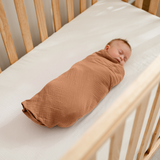 Muslin Swaddle Blankets, 42” x 42” (Sand, Cedar, Caramel,  Pack of 3)