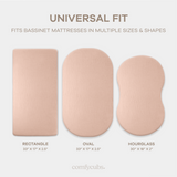 Muslin Cotton Bassinet Sheets, 2 Pack in Dusty Rose and Blush